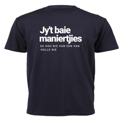 0027) Jy't baie maniertjies - Unisex Short-sleeve T-shirt - 180g Thumbnail