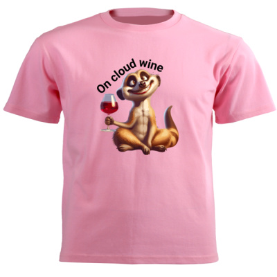 0042) Meerkat on cloud wine - Unisex Short-sleeve T-shirt - 180g Thumbnail