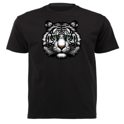 0095) Tiger (Black and White Series) - Unisex Short-sleeve T-shirt - 180g Thumbnail