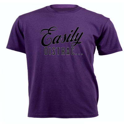 0069) Easily distract... - Unisex Short-sleeve T-shirt - 180g Thumbnail