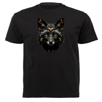 Fox Black and Gold Decor - Unisex Short-sleeve T-shirt - 180g Thumbnail