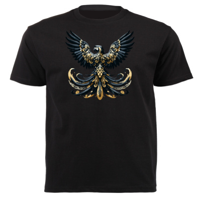 Parrot 0.2 - Black & Gold Decor Series - Unisex Short-sleeve T-shirt - 180g Thumbnail