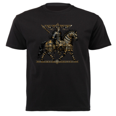 Viking on Horseback 0.1 - Black & Gold Series - Unisex Short-sleeve T-shirt - 180g Thumbnail