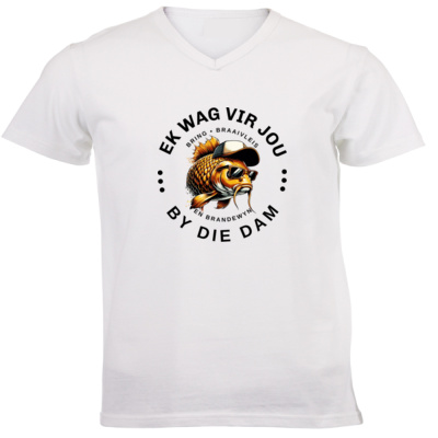 EK WAG VIR JOU BY DIE DAM - Unisex V-Neck T-shirt Thumbnail