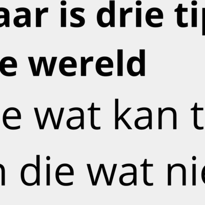 Drie tipe mense in die wereld Thumbnail
