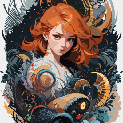 Anime Girl in Abstract Scene Thumbnail