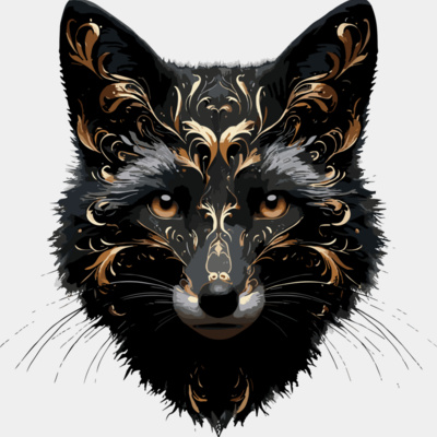 Fox Black and Gold Decorated Thumbnail