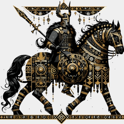 Viking on Horseback 0.1 - Black & Gold Series Thumbnail