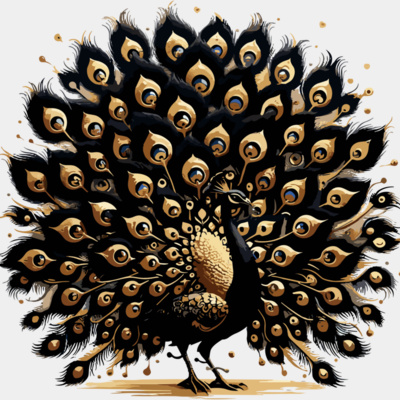 Peacock 0.1 Black and Gold Decor Thumbnail
