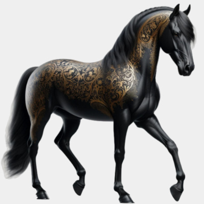 Horse - black and gold decor Thumbnail