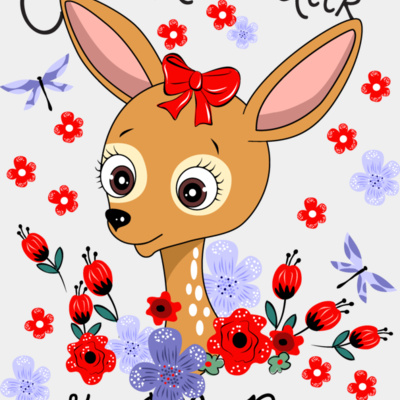 Cute Happy Deer 12000px Thumbnail